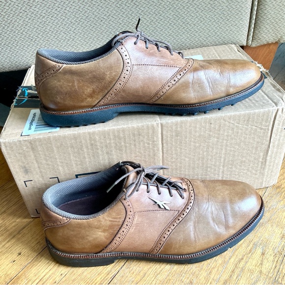 Mens Reebok Brown Leather Suede Saddle Spikeless Golf Shoes Size 12  # 14-45962 - Picture 11 of 16